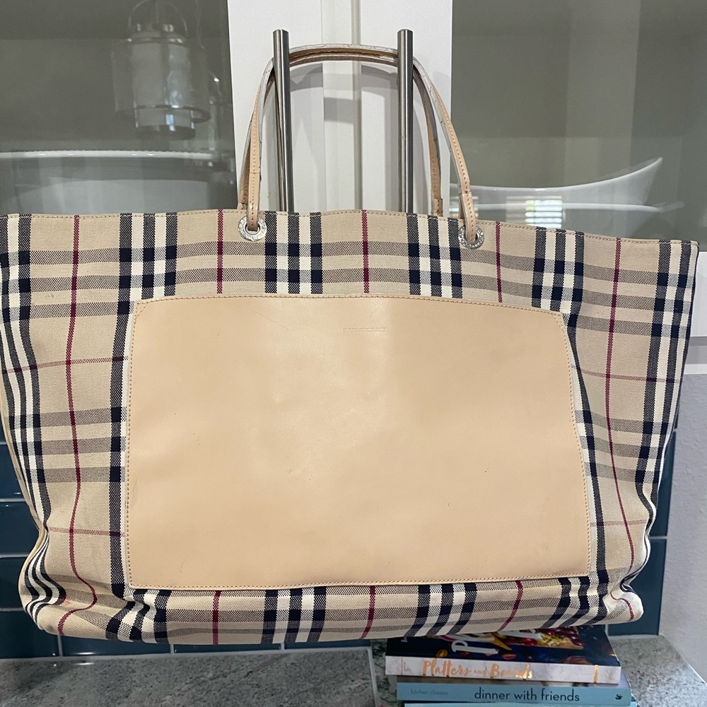 Authentic Giant Burberry Canvas Tote